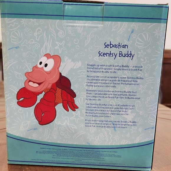 SCENTSY DISNEY LITTLE MERMAID SEBASTIAN BUDDY NEW IN BOX WITH SCENTSY PACK - Picture 3 of 3